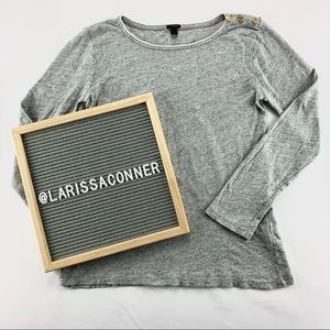 J. Crew Painter Long Sleeve Tee Shirt Button Sz M